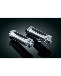 Kuryakyn Chrome Zombie Skull Hand Grips Throttle Fly By Wire Set Harley Touring