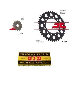 520 Chain Natural, Front & Rear Sprocket Kit for KAWASAKI EX250 Ninja 1986-1987