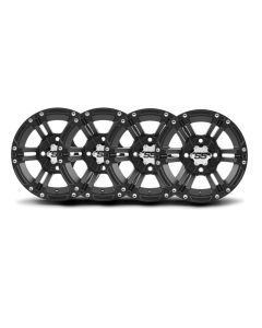 ITP Set of Four SS212 Alloy Wheels Matte Black 14x8 4/110 3+5