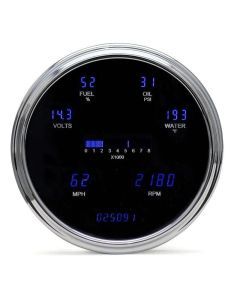 Dakota Digital Universal Round 6.75" Chrome Bezel Gauge System Blue VFD3-1005-B