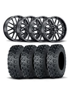 ITP Hurricane 18" Matte Black Wheels And Versa Cross XTR Tires [33x10-18]