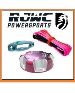 RJWC Miami Vice Accessories Pack Pink Gas Cap + Shifter + Winch Line With Turquoise Fairlead For Can Am G2 Outlander & Renegade