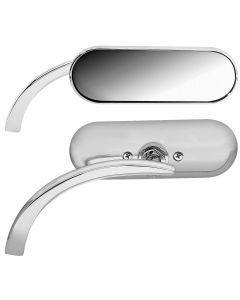 Arlen Ness Micro Chrome Mini Oval Right Side Mirror Harley or Metric EACH New