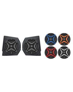 SSV Works Front 6.5" Speaker Pods With Blue Grilles For Can-Am Defender HD10 18-22