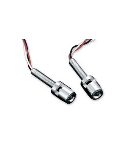KURYAKYN LED CHROME LICENSE PLATE ILLUMINATORS WITH RED ACCENT 12V APPS PR 9398