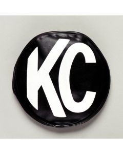 KC HiLiTES 5" Light Cover - Round - Soft Vinyl - Pair - Black / White KC Logo