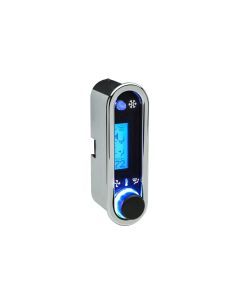 DCC Digital Climate Control - Vintage Air Gen IV - VFD3 Style - Vertical, Satin Bezel, Teal Display