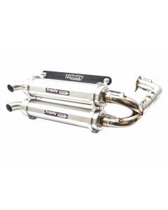 Trinity Racing Stage 5 Dual Full System Exhaust Brushed Muffler TR-4174D