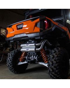 HMF Racing Candy Blue Performance Dual Full System Exhaust for Polaris RZR S 1000/General 15 20 End Cap Turn Down Brushed