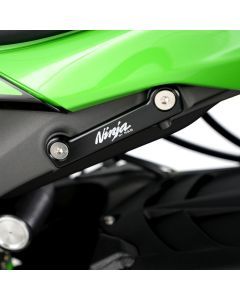 R&G Racing Black Footrest Delete Blanking Plates For 2009-2012 Kawasaki Ninja ZX6R ZX600R