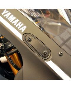 New Rage Cycles Mirror Block Off Plate Black - R3-MBO