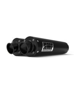 HMF Muffler Can-Am Maverick Turbo 15-17 Black Performance Dual Slip On Exhaust Black Turn Down End Cap