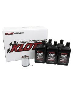 Klotz Basic 20W/50 5 Quart Synthetic Oil and Chrome Filter Kit For Harley-Davidson Sportster Evolution