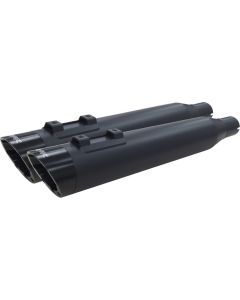 Two Brothers Racing Comp-S Black Touring Slip-On Exhaust With Black Slash Cut Cap 005-4380499D-BS