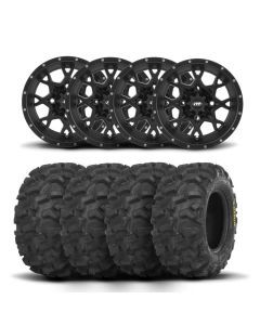 ITP Hurricane 12" Matte Black Wheels And Blackwater Evolution Tires [26x11-12]