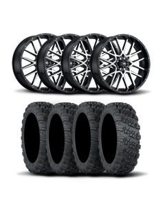 ITP Hurricane 18" Machined Black Wheels And Versa Cross XTR Tires [35x10-18]