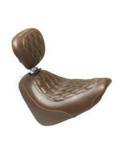 Mustang Wide Tripper Solo Seat Diamond Stitch With Backrest Brown 83013