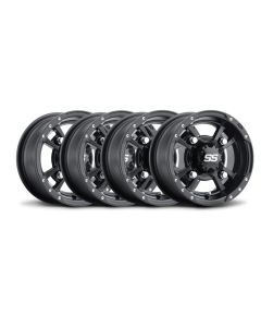 ITP Set of 4 SS112 Sport Alloy Wheel Black 10x5 4/144 3+2