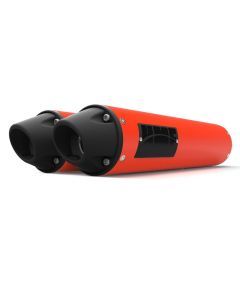 HMF Muffler Can-Am Renegade 500/850 12-22 Can-Am Red Performance Dual Slip On Exhaust Blackout Euro End Cap