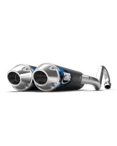 HMF Muffler Kawasaki KFX 700 04-10 Black Competition Dual Full System Exhaust Euro End Cap