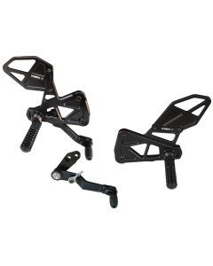 Vortex Racing Adjustable Rear Set Black - RS591K
