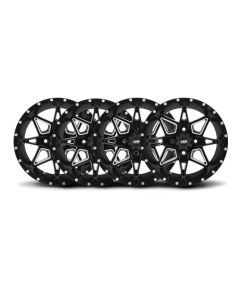 ITP Set of Four Storm Series Tornado Wheels Matte Black 14x7 4/110 5+2