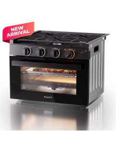 FOGATTI 17-Inch RV Oven Stove Combo, 3 Burner Propane Gas Range for Travel Trailer & Camper