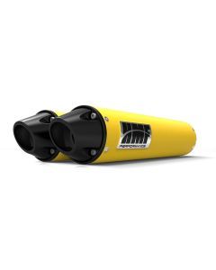 HMF Muffler Can-Am Renegade 500/850 12-22 Can-Am Yellow Performance Dual Slip On Exhaust Black Euro End Cap