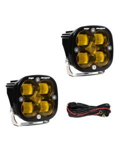 Baja Designs Auxiliary LED Light Pod Pair Squadron Series SAE Pattern Baja Amber Lens Universal 257811