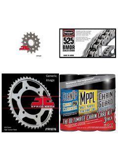 525 BMOR Chain Natural w/ Wax, Front & Rear Sprocket Kit YAMAHA FZ-09 2014-2017
