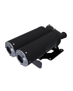 HMF Muffler Can-Am Maverick R 24 Ceratoke Black Titan-SS Big Core Dual Full System Exhaust Billet End Cap