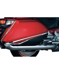 Kuryakyn Chrome Red LED Saddlebag Accent Swoops Cover Trim Honda Goldwing F6B GL