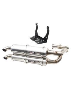 Trinity Racing Stage 5 Dual Full System Exhaust Brushed Muffler TR-4161D