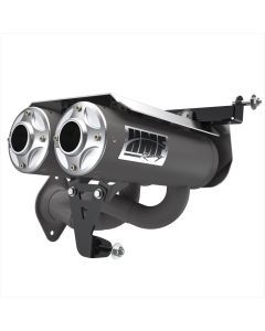 HMF Muffler Polaris RZR Pro R 22-24 Gun Metal Titan-XL Dual Slip On Exhaust Billet End Cap