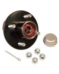 Pre-Grease-Packed Trailer Hub Assembly - 4 On 4" Bolt Circle, 1,250lb Capacity For 1"  Straight Spindles