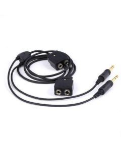 Rugged Air General Aviation Pilot Headset Extension Splitter Cable GA-SPLITTER