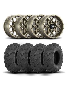 ITP Hurricane 14" Bronze Wheels And Mud Lite Tires [28x10-14]