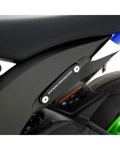 R&G Racing Black Rear Foot Rest Delete Blanking Plates For 2015-2019 Kawasaki Ninja ZX10R ZX1000