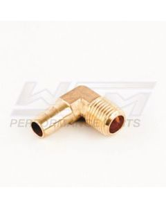 WSM 3/8'' Hose x 1/4'' Male Hose Barb 90 Degree Elbow COU220LEE