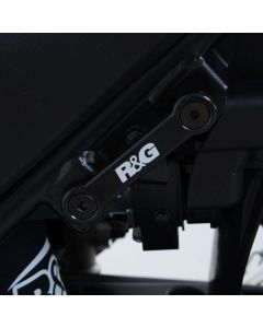 R&G Racing Black Footrest Delete Blanking Plates For 2016-2018 Suzuki SV650 Unfaired