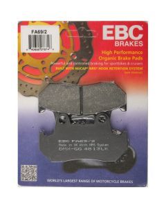 EBC 1 Pair Premium SFA Organic OE Replacement Brake Pads MPN FA69/2