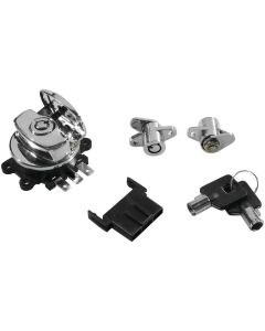 Bikers Choice Ignition Switch and Saddlebag Lock Kit For - 78404 Chrome