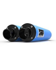 HMF Muffler Can-Am Renegade 1000 12-25 Octane Blue Performance Dual Slip On Exhaust Black Turn Down End Cap