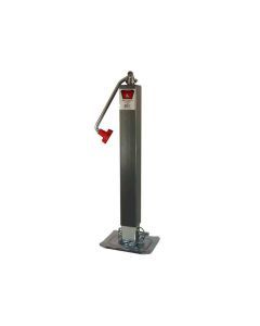 Bulldog Square Trailer Jack, No Mount, 8,000 lbs. Support Capacity, Top Wind, Weld-On, 15 in. Travel