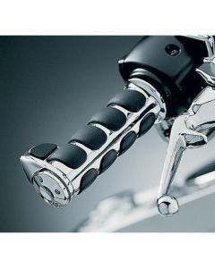 Kuryakyn Chrome Rubber Soft Premium ISO TBW Grips w/ Throttle Boss Harley 6228