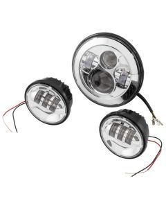 Letric Lighting LED Headlamp and Fog Lamp Kit Chrome 7"