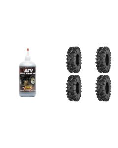 Set of 4 ATV QUADBOSS Tires (QBT673 32x10R-15 Front/Rear) with Sealant