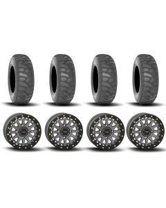 System 3 SB-6 Beadlock Gun Metal Grey 15" Wheels And SS360 Sand/Snow Tires [32x10-15]