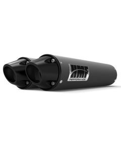HMF Muffler Can-Am Maverick Turbo 15-17 Gun Metal Performance Dual Slip On Exhaust Black Euro End Cap