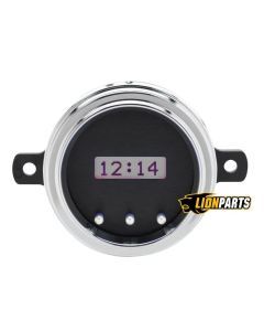 1949-50 Ford Car Digital Clock,Black Alloy Style Face, White Display